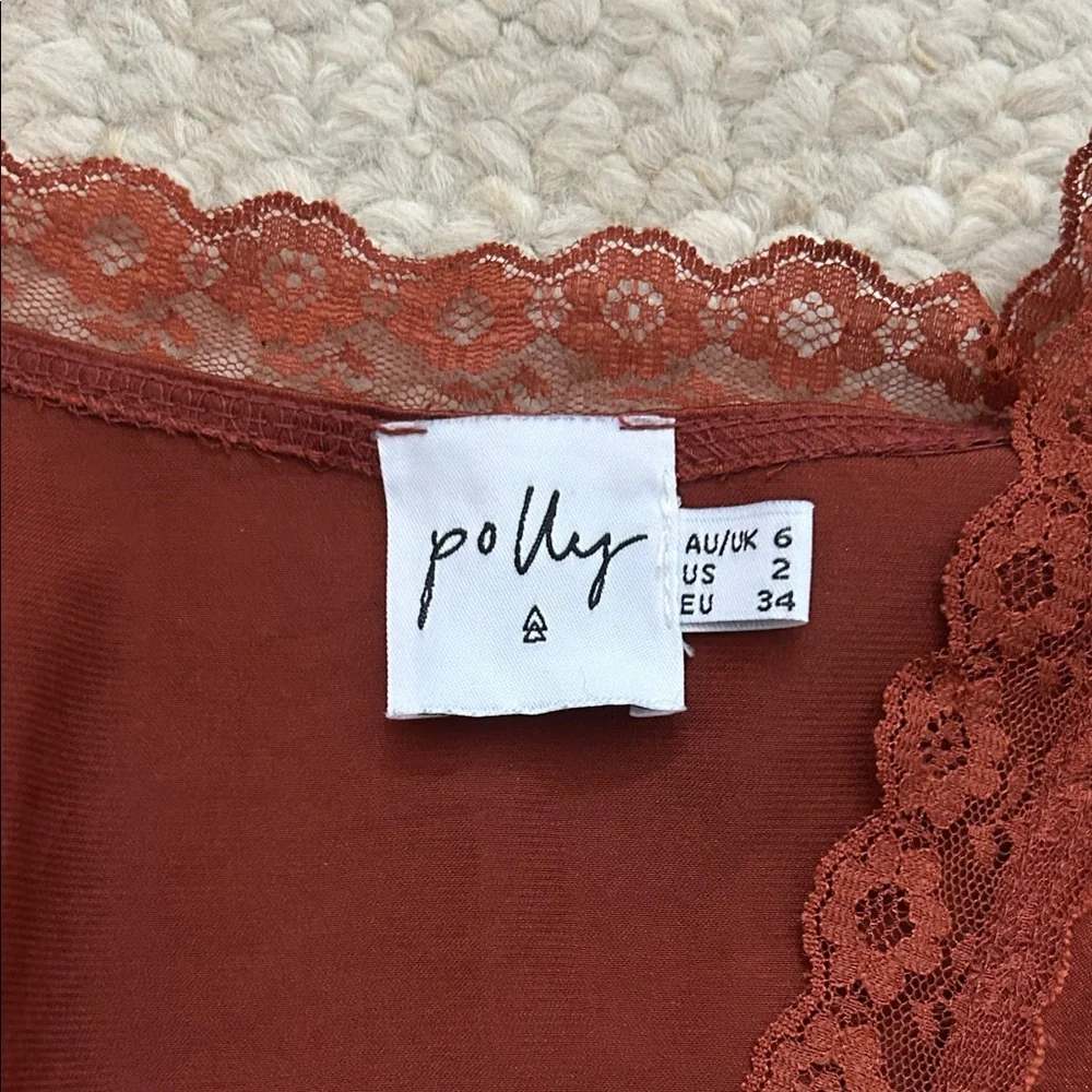 Princess Polly Rust Lace Crop Top - Picture 3 of 3